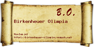 Birkenheuer Olimpia névjegykártya